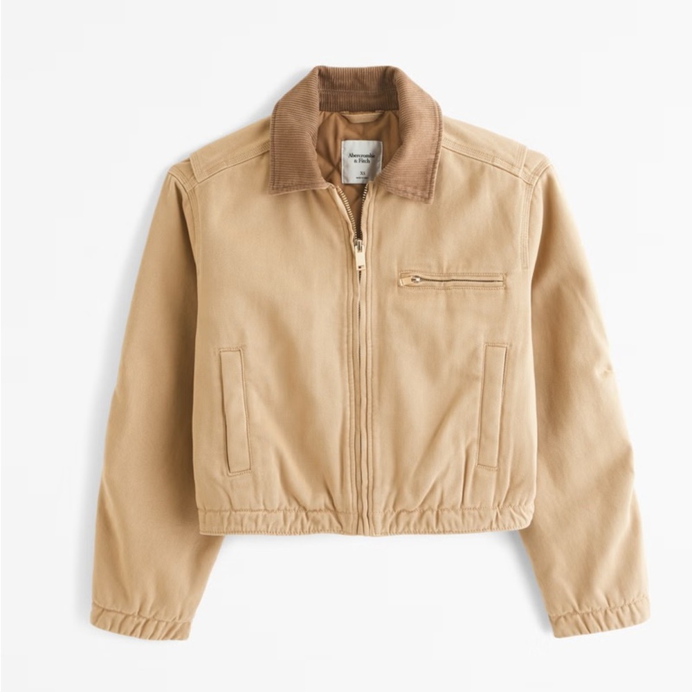 Abercrombie Cropped Twill Workwear Jacket - NEW